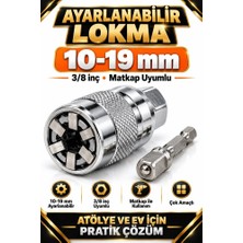 10-19 mm Ayarlanabilir Lokma Adaptörü 3/8 Inç Matkap Uyumlu Çok Amaçlı Universal Lokma