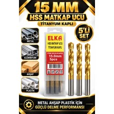 15 mm Hss Titanyum Kaplı Matkap Ucu 5'li Set Metal Alüminyum Ahşap Plastik Delme Ucu