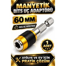 60 mm Manyetik Bits Uç Adaptörü Hızlı Uç Değiştirme 1/4 Inç Matkap Vidalama Ucu Tutucu
