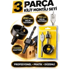 3 Parça Kilit Montaj Seti Ahşap Uç Kapı Kilit Açma