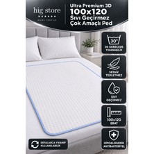 Hig Store 3D Yatak Koruyucu Hasta Altı Bebek Altı Yıkanabilir Ultra Emici 2 Katlı Yatak Pedi 100X120 Ebat Çok Amaçlı Ped