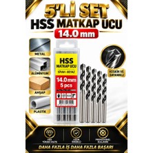 14 mm Hss Matkap Ucu 5li Set Metal Alüminyum Ahşap Plastik Delme Ucu