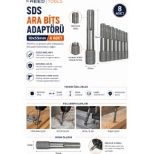 Sds Plus 8 Adet 10X55 mm Ara Bits Adaptörü Matkap Uç Dönüştürücü