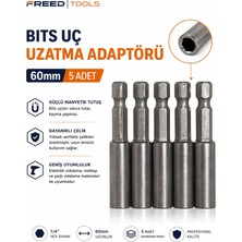 Bits Uç Uzatma Adaptörü 5 Adet 60 mm Manyetik Vidalama