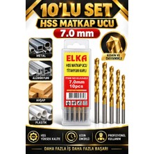 7 mm Hss Titanyum Kaplı Matkap Ucu 10'lu Set Metal Alüminyum Ahşap Plastik Delme Ucu