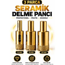 Seramik Delme Pançı 3’lü Set 12-18-20 mm Elmas Kaplama M14 Uyumlu