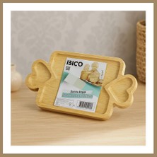 Bezos Bambu Ahşap Servis Tepsisi 25X14 cm - 3 Bölmeli Sunum Tahtası 22