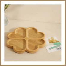 Bezos Bambu Yuvarlak 4 Bölmeli Sunum Tepsisi 21X1.4 cm (36'lı Paket) 22
