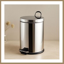 Bezos Pedallı Çöp Kovası 12L (Krom Metal) - 24.5 x 35.5 cm 22