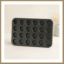 Bezos 24 Gözlü Metal Muffin Kek Kalıbı Siyah 22