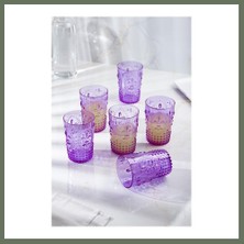 Bezos Akrilik Mor 6'lı Kısa Bardak & Su Meşrubat Kahve Yanı Bardağı 400 ml ( Cam Değildir ) Bezos1