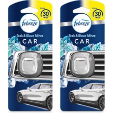 Febreze Car Teak ve Blue Mint Havalandırma Klipsi Araba Kokusu 2x2 ml (2’li Paket)