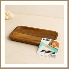 Bezos Akasya Ahşap Dikdörtgen Servis Tepsisi 25X14X1.4 cm 22