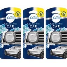 Febreze Car Teak ve Blue Mint Havalandırma Klipsi Araba Kokusu 3x2 ml (3’lü Paket)