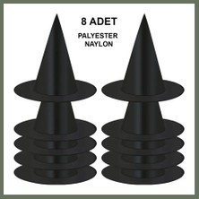 Bezos 8 Adet Siyah Cadı Şapkası ? Yetişkin & Çocuk Kostüm Aksesuarı Bezos1