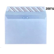 Searock 200'LÜ Beyaz Silikonlu Zarf 114 x 162 mm (C6) | Kendinden Yapışkanlı Davetiye ve Mektup Zarfı