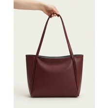 Satuna Fermuarlı Astarlı Kadın Omuz ve Kol Çantası 27X35 cm