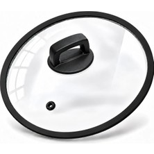 Arcak2 16 cm Silikon Kenarlı Cam Kapak ve Kulp (Dikkat Tencere Yoktur)