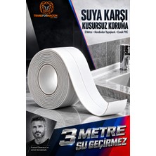 Transformacion 3 mt Sızdırmazlık Bandı Su Geçirmez Bant Banyo Mutfak Lavabo Küvet Kenar Duşakabinkendinden Yapışkanlı Beyaz Pvc 723822