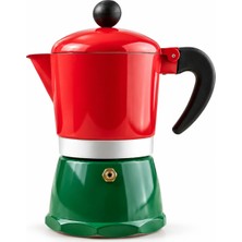 The Silk Bean Coffee Retro Renkli Moka Pot 3 Fincan Kahve Demleyici