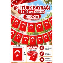 ArtMaster Ipli Bayrak Büyük Boy 40'lı 11X19 cm 3 Paket Türk Bayrağı Kağıt Ipli Sıralı Ayyıldız Bayrak Sınıf Süsü Okul Bayram