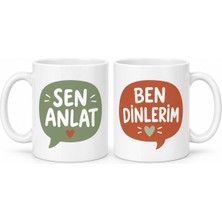 Popüler Sepet Sen Anlat Ben Dinlerim 2'li Porselen Kupa Seti - Model 310