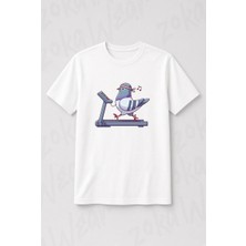 Zoka Wear Spor Yapan Kus Guvercin Gym Baskılı Tişört