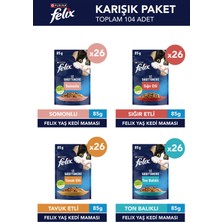 Felix Felıx Karışık Yetişkin Yaş Kedi Maması 104 x 85 gr