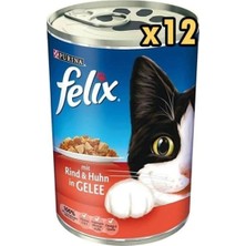 Felix Felıx Sığır Etli Tavuklu Kedi Konservesi 400 gr x 12 Adet