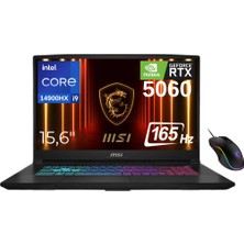 Msı Katana 15 Hx B14WFK-450XTR Intel Core I9 14900HX 64GB 2tb SSD RTX5060 Freedos 15.6" Qhd 165Hz Taşınabilir Bilgisayar - Msi Mouse WZ35