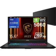 MSI Msı Katana 15 Hx B14WFK-450XTR Intel Core I9 14900HX 64GB 2tb SSD RTX5060 Freedos 15.6" Qhd 165Hz Taşınabilir Bilgisayar - Xl Mouse Pad WZ21