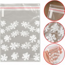 100'LÜ Bantlı Kartaneli Yılbaşı Hediyelik Poşet 10X15