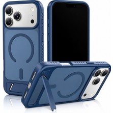 CoverZone iPhone 14 ile Uyumlu Magforce Magsafe ile Uyumlu Standlı Kılıf, Güçlü Manyetik Halka, 0°-80° Katlanabilir Stand, Tpu Kenar, Sert Pc Arka Panel, Kamera Korumalı, Darbe Emici Mavi