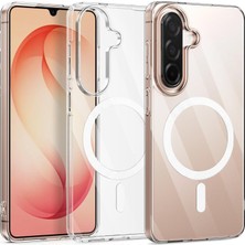 Caseonn Samsung Galaxy A17 5g Kılıf Magsafe Özellikli Sararmaz Kristal Sert Kapak Şeffaf