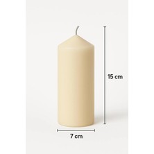 Smyrna Homes Silindir Mum 7X15 cm Krem