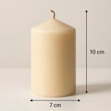 Smyrna Homes Silindir Mum 7 X 10 cm Krem