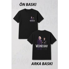 Zoka Wear Wednesday And Enid Dizi Film Ön ve Sırt Baskılı Tişört
