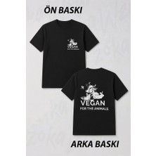 Zoka Wear Vegan For The Animals - Vegan Of Animals To Love Ön ve Sırt Baskılı Tişört