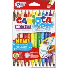 Carioca Birello Çift Taraflı Keçeli Kalem 12 Renk Yıkanabilir