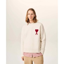 Ami Paris Ami De Coeur Logolu Yuvarlak Yakalı Yün Kazak  HKS826.001.0180