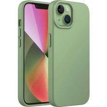 Apple iPhone 15 Uyumlu Özel Ipeksi Dokunuş Hissi Veren Içi Yumuşak Kadife Lansman Silikon Kılıf Kapak (Yeşil)