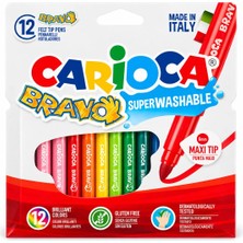 Carioca Bravo Keçeli Kalem 12 Renk Yıkanabilir