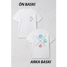 Zoka Wear Avatar The Last Airbender Four Elements Four Elements Symbols Ön ve Sırt Baskılı Tişört