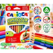 Carioca Supercolor Maxi Üçgen Kuru Boya Kalemi 12