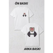 Zoka Wear Gym Fitness Spor Love Ask Ön ve Sırt Baskılı Tişört