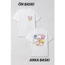 Zoka Wear Stray Kids Skzoo V7 Ön ve Sırt Baskılı Tişört