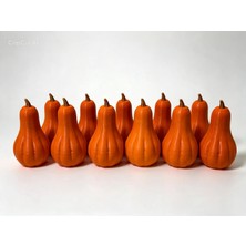 3D Tasarım Dekoratif Mini Balkabağı Objeleri - Sonbahar Konsepti-10 Adet(4cm)Turuncu