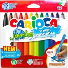 Carioca Jumbo Yıkanabilir Keçeli Boya Kalemi 12 Renk