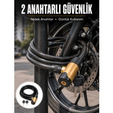 Dolozena Motosiklet, Bisiklet ve Elektrikli Scooter Için Ağır Hizmet Tipi Çelik Halat Kilidi