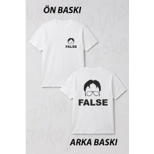 Zoka Wear False Dwight Schrute Dizi The Office Ön ve Sırt Baskılı Tişört